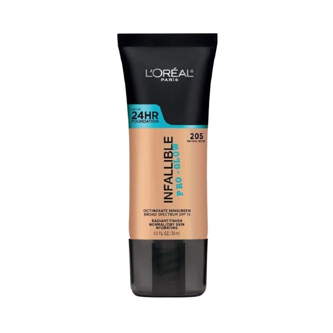 L’Oreal Paris Makeup Infallible Up to 24HR Pro-Glow Foundation, Natural Beige, 1 fl oz.