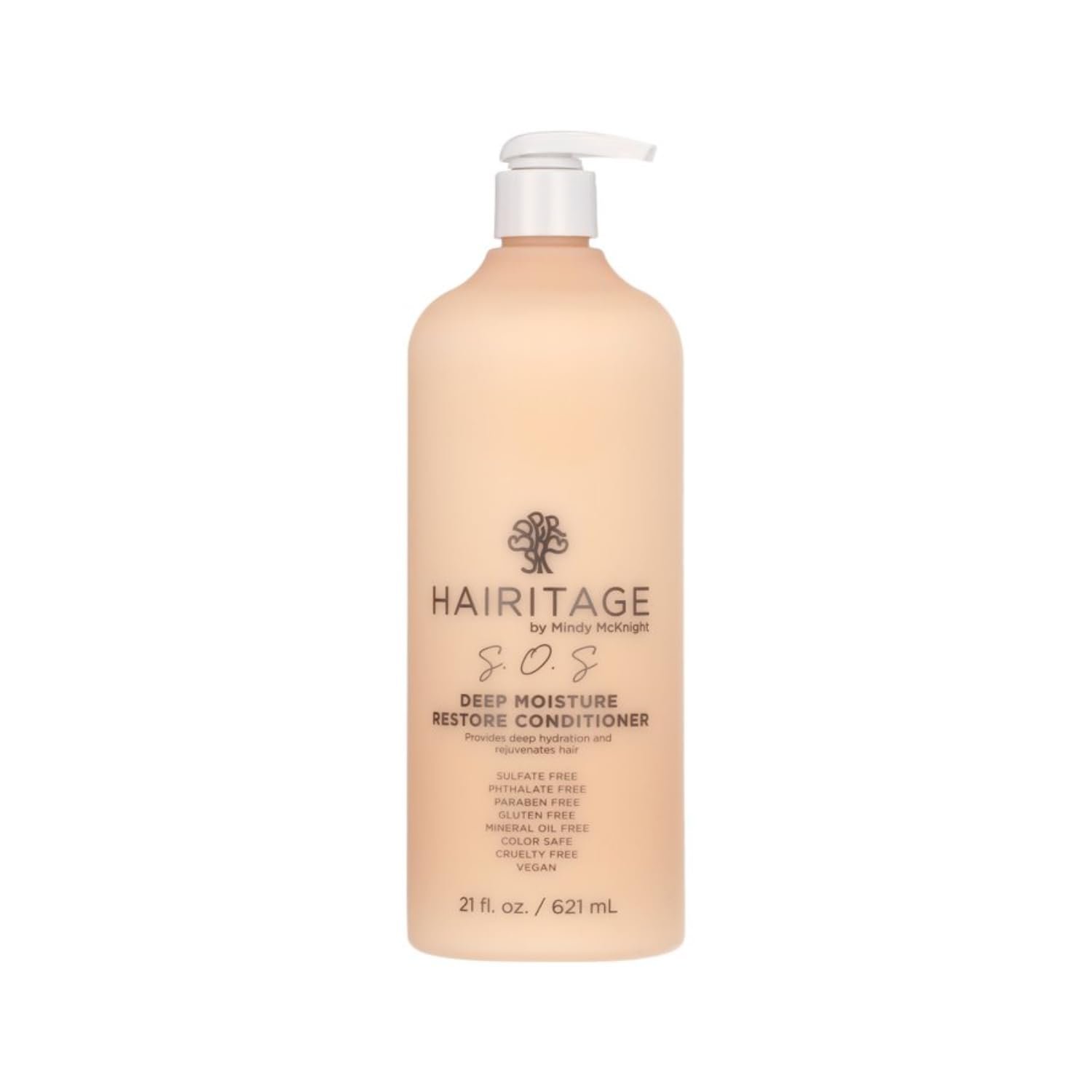 Hairitage S.O.S. Deep Moisture & Restore Deep Conditioner with Safflower Oil for Dry, Thick Hair – Hydrating – for Coily + Curly + Wavy Hair Types – Vegan for Women + Men, 21 fl. oz.