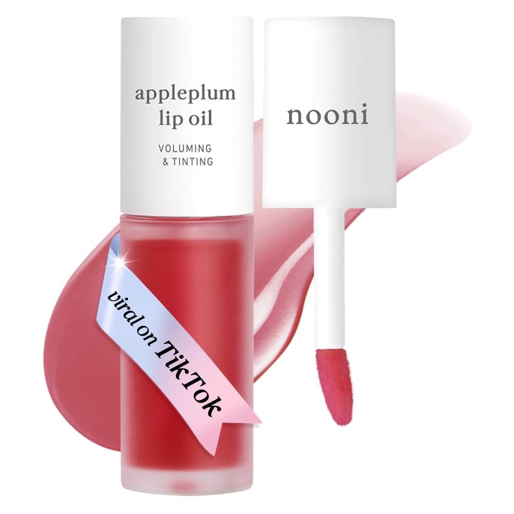 NOONI Korean Lip Oil – Appleplum | Long-Lasting, Moisturizing, Plumping, Revitalizing for Dry Lips, Waterproof, No Peel Off, Korean Tint, Hydrating Lip Stain, Nourishing Crystal Clear, 0.12 FL Oz