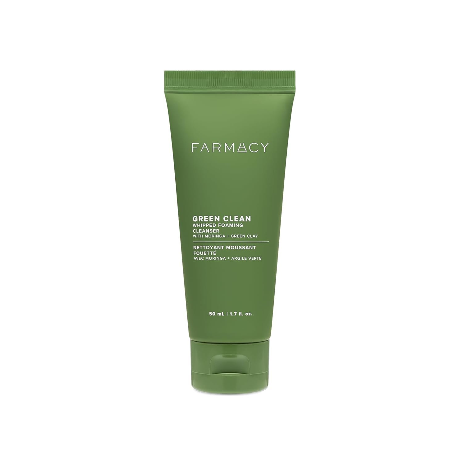 Farmacy Foaming Face Wash for Oily Skin – Whipped Greens Oil-Free Gentle Facial Cleanser & Exfoliator – Infused with Green Clay to Remove Impurities, Control Oil & Maintain Skin Hydration (50ml)