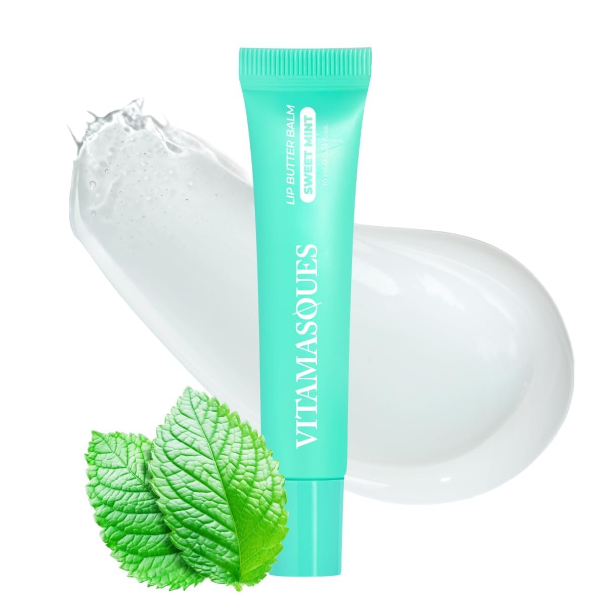Vitamasques Lip Butter Balm – Sweet Mint, Korean Lip Balm – Peptide Lip Treatment – Lips Balm Hydrating – Light Tinted Lips balm – Made in Korea – 0.33 fl.oz