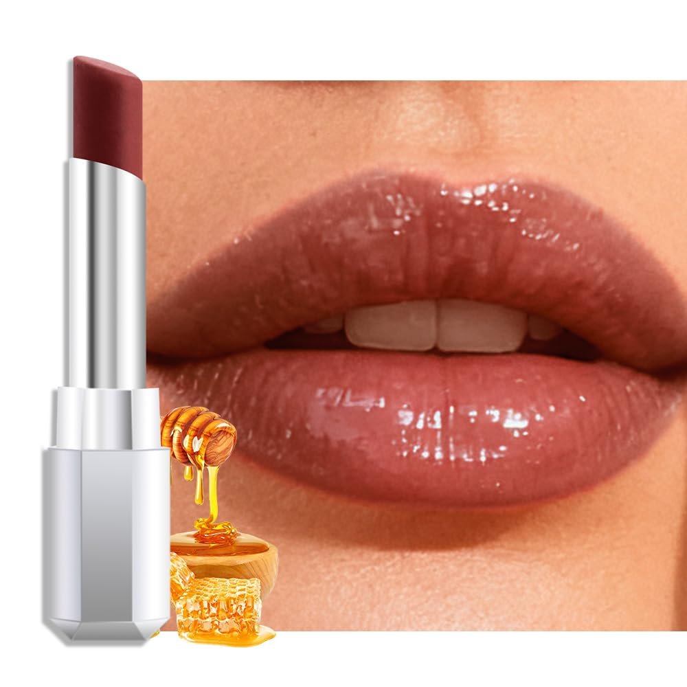 Raisin Honey Lipstick Tinted Lip Balm – Shine Moisturizing Lipstick for Women, Natural Nourishing Hydrating Lip Gloss Stain for Dry Lips, Tint Sheer Lightweight Makeup, Vegan – 1Pc #08 Raisin