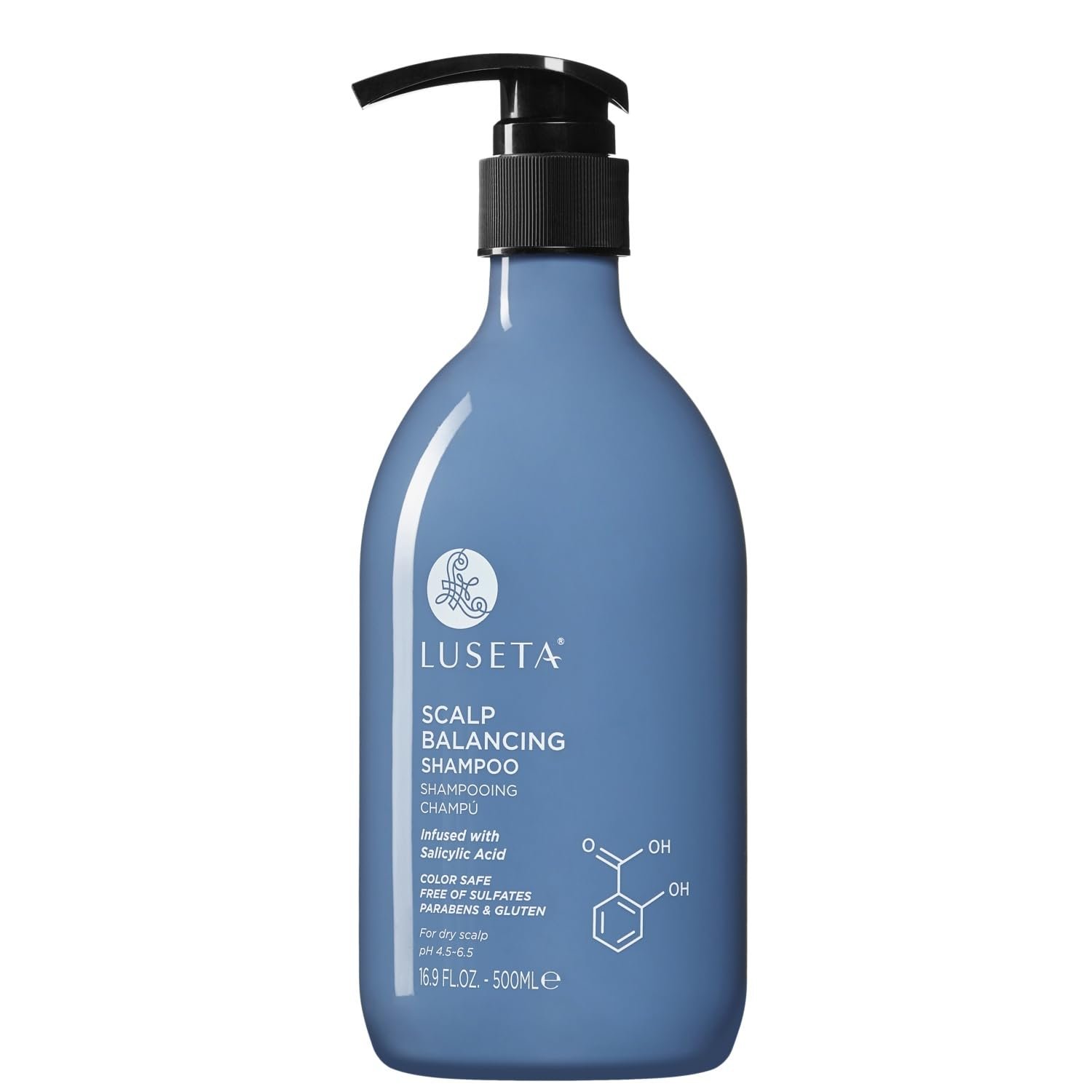 Luseta Scalp-Balancing Shampoo for Women, Reducing Build-up with Salicylic Acid, Anti-Dandruff Shampoo for Men, Clarifying for Refreshing, pH-Balanced, 16.9 Fl Oz