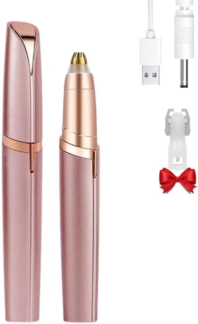 Women’s Electric Eyebrow Hair Remover, LED Light, Stainless Steel Blade, Rechargeable, Anti-Allergenic, Multi-Functional, Clean Skin, No Pulling