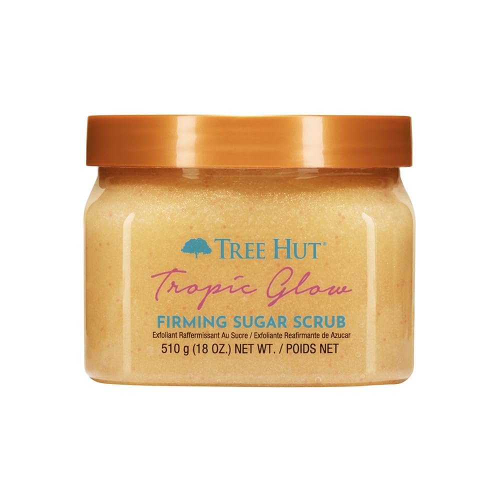 Tree Hut Tropic Glow Body Scrub, Exfoliating & Hydrating Sugar Scrub with Shea Butter & Essential Oils, Smooth Skin, Body Exfoliator For All Skin Types, Self Care Gifts for Women, Vegan, 18 Oz