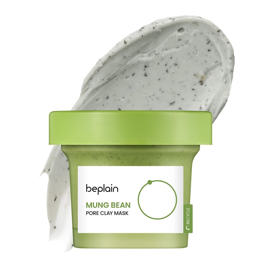 beplain Mung Bean Pore Clay mask | Blackhead Removal | Pore Cleansing Wash Off Pack | Korean Mud Mask (4.05 fl oz /120ml)