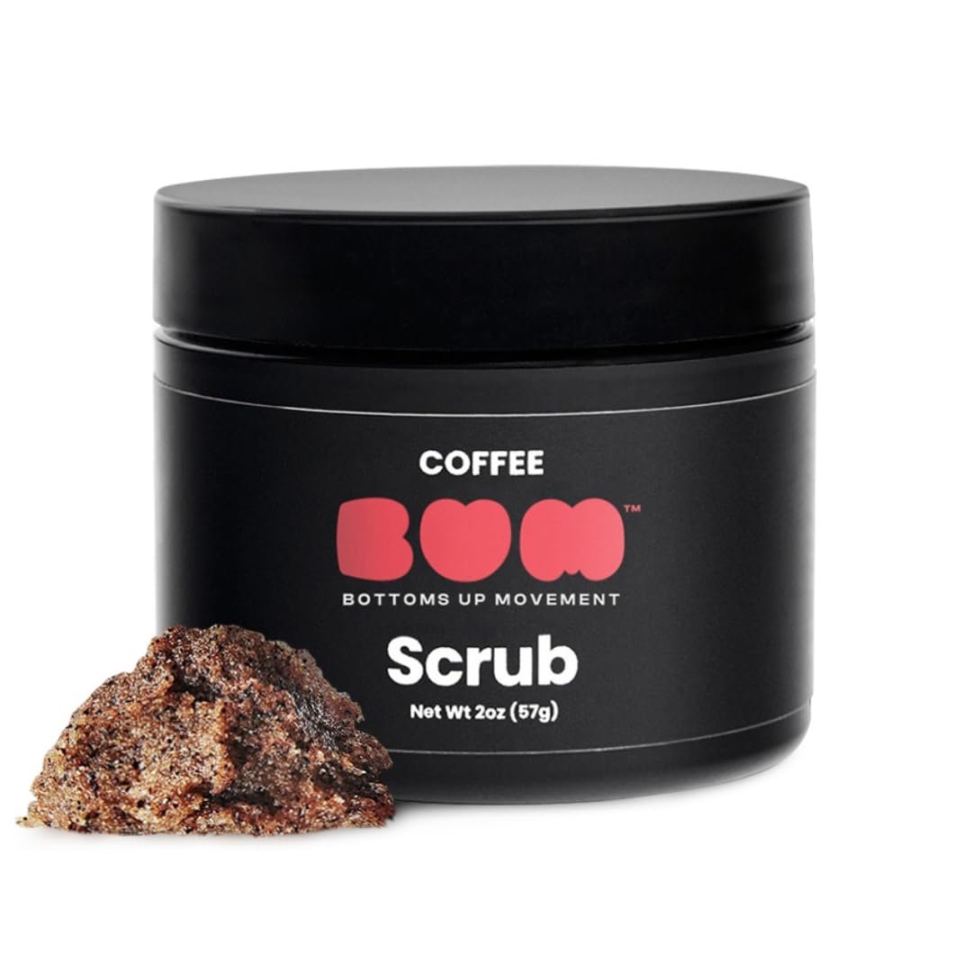 BUM Coffee Sugar Scrub for Body – Coffee Scrub Body Exfoliator with Organic Shea, Coconut Oil, Rosehip, Vitamin E & Jojoba – Moisturizing, Seductively Scented & Subtly Flavored Exfoliant (2 oz)