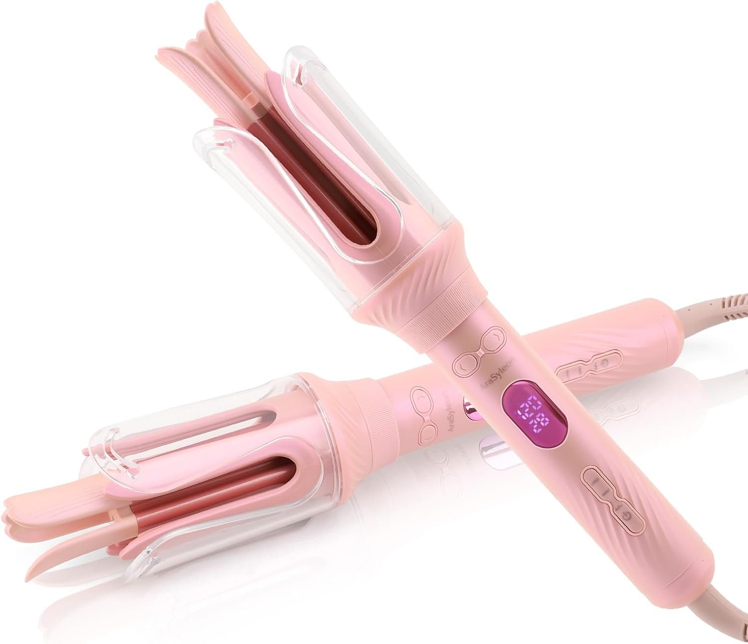 Automatic Curling Iron, Rotating Hair Curler for Beginners and Kids | Anti-Scald Safety | 12 Temperature Settings | 3 Timer Settings | Simple & Easy to Use | Ionic Hair Care | Sakura Petal Slot Design