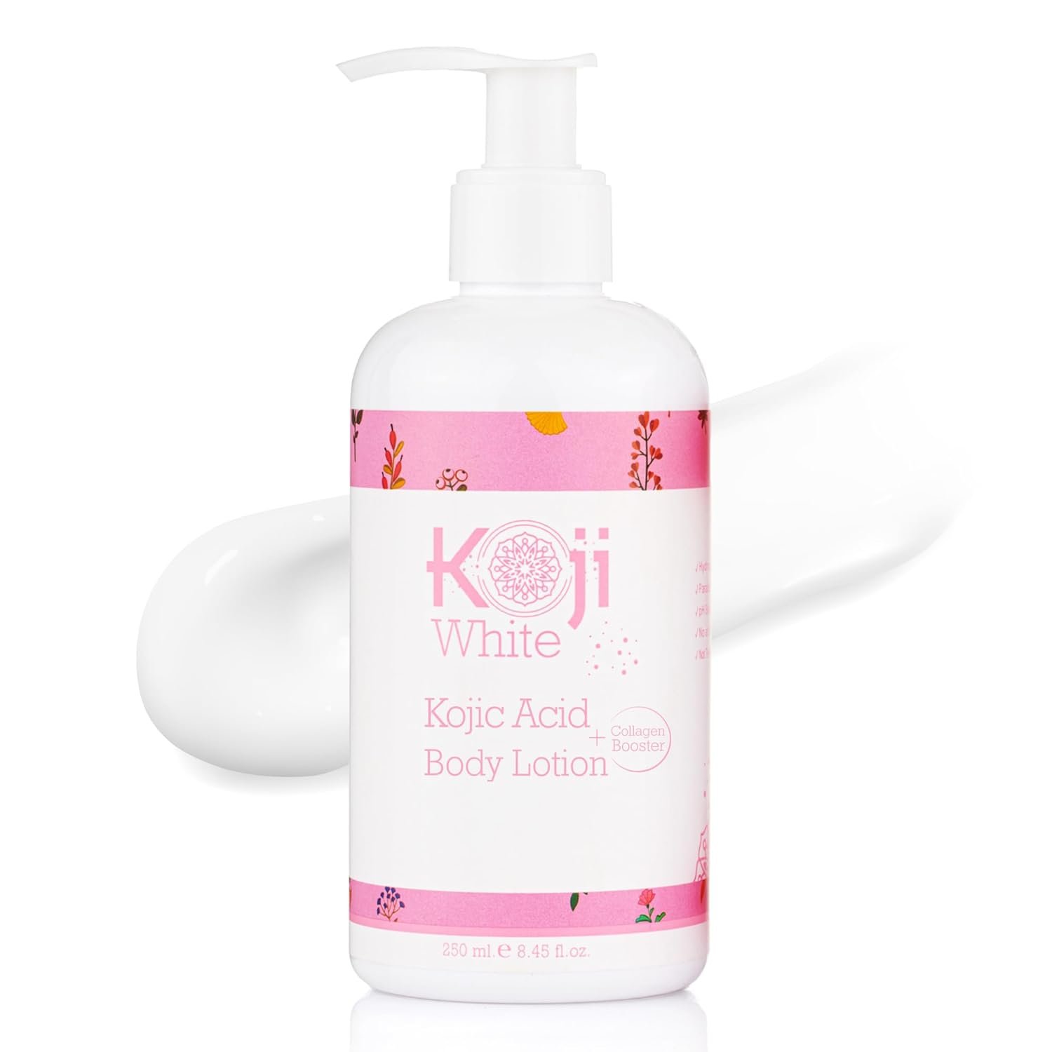 Koji White Kojic Acid & Collagen Body Lotion – Hydrated & Radiant Skin with Arbutin, Deep Moisturizing, Nourishing Care for Smooth & Healthy-Looking Skin – Vegan, 8.45 Fl Oz (1 Bottles)