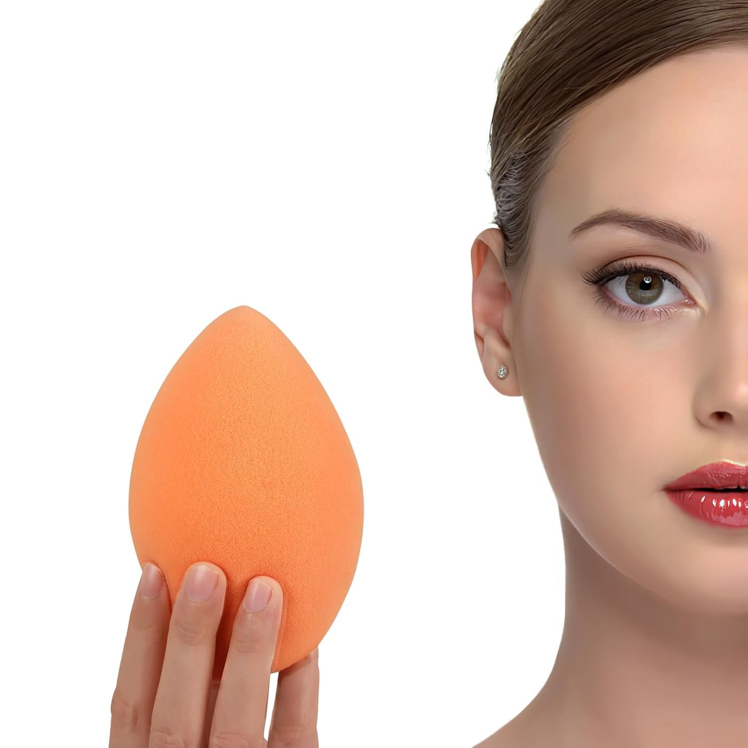 EXTRA LARGE 11CM Make Up Beauty Sponges Blender BIG for Face & BODY (1x Small 1x Large) -With 2 Sponge Holder- FASTER FLAWLESS APPLICATION for Foundation/Fake Tan/Powder/Blending/Setting/