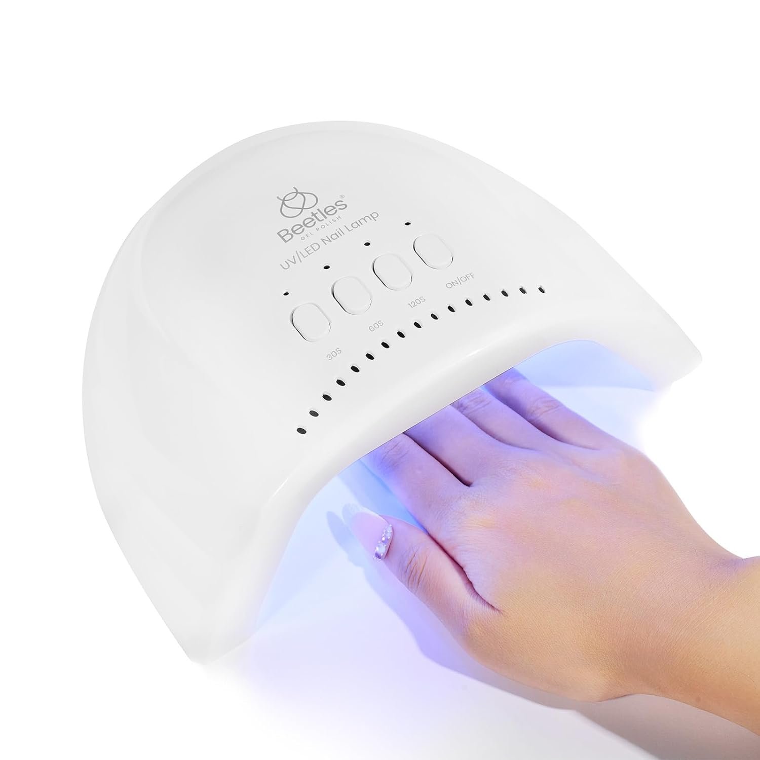 Beetles UV Nail Lamp – LED Nail Lamp with 3 Timer 30/60/120s UV Light for Gel Nails Smart Sensor Nails Dryer for Fast Curing Gel Polish Top Coat and Base Coat, DIY Salon Manicure Art Tools, White