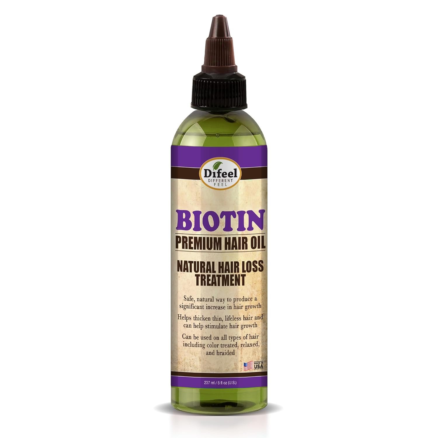 Difeel 99% Natural Premium Hair Oil – Biotin Oil Volumizing and Thickening 8 ounce