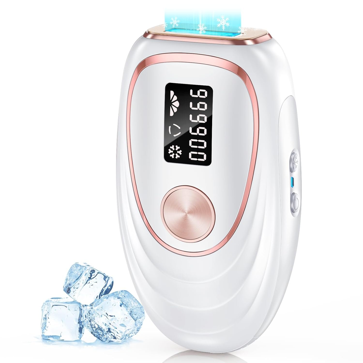 IPL Laser Hair Removal Device for Women & Men – Home 45°F Ice-Cooling Contact for Painless & Long-Lasting Results, 86% Hair Reduction in 3 Weeks for Full Body & Bikini Line, Off White