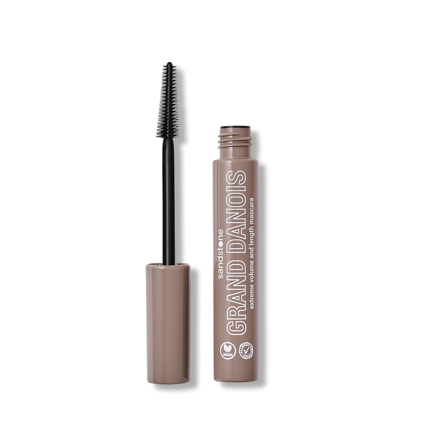 Sandstone Scandinavia Hypoallergenic Mascara for Sensitive Eyes – Brown – Smudge-Proof & Sweat-Resistant – Lengthening & Volumizing – Vegan, Fragrance-Free