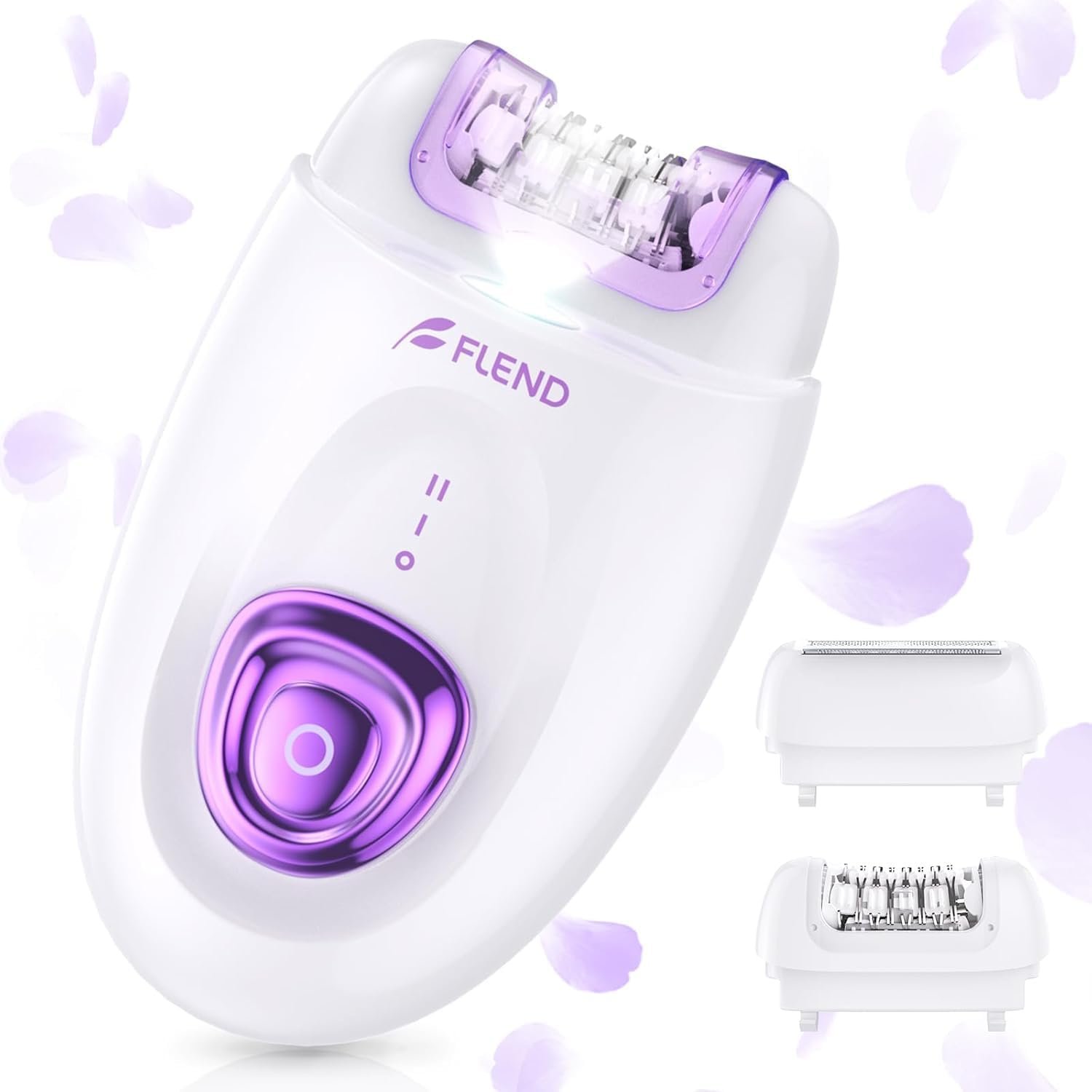 Smooth Glide Epilator for Women, Painless Rechargeable Facial Hair Removal Device, 2-Speed 36 Tweezers with LED Light, 2-in-1 Design, Smooth Skin for Face, Bikini, Arms & Legs