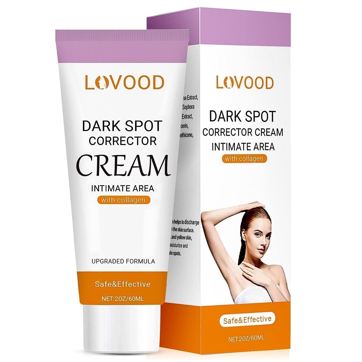 LOVOOD Dark Spot Corrector Cream – Underarm, Neck, Armpit, Knees, Elbows, Private Areas, Intimate Areas – Upgraded Formula, Instant Result 2 fl.oz