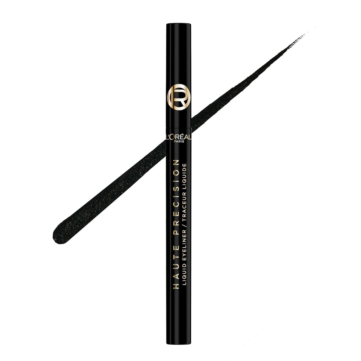 L’Oreal Paris Haute Precision Waterproof Liquid Eyeliner, Smudge-Proof Eye Liner with Micro-Tip, for up to 28HR Eye Makeup Wear, 010 Black Silk