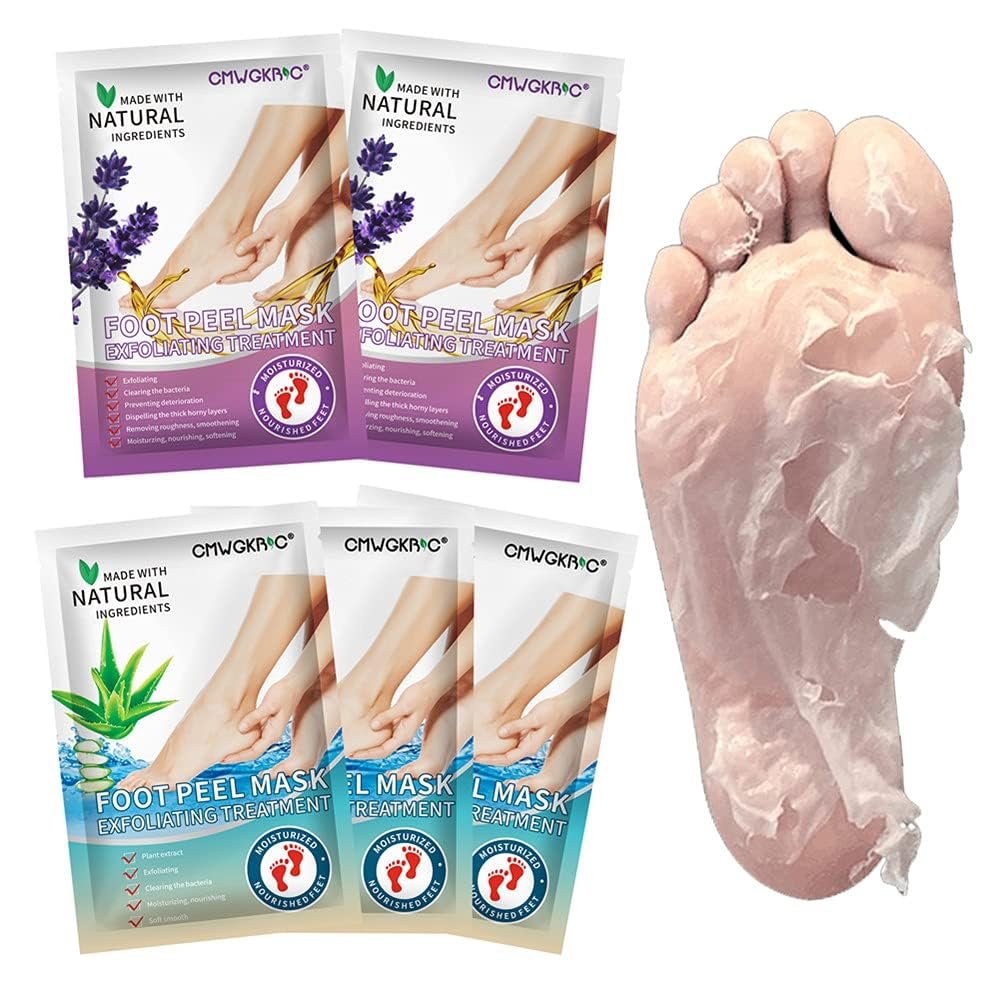 5 Pack Foot Peeling Mask,Exfoliator Peel Off Calluses Dead Skin Callus Remover,Foot Mask for Dry Cracked Feet,Foot Peel Masks for Men and Women Feet Peeling Mask for Fathers Day Gift,Gifts for Him