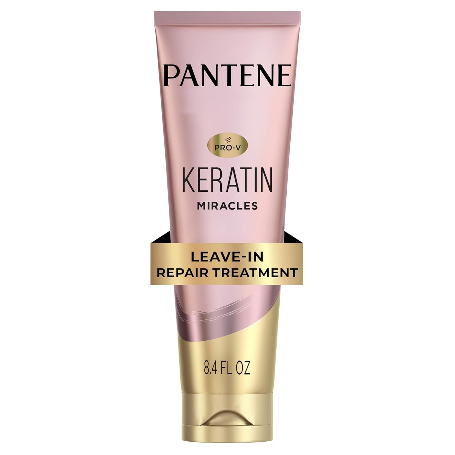 Pantene Keratin Leave-In Conditioner with Argan Oil, Protein Treatment for Dry, Damaged & Color-Treated Hair, Repairs Split Ends & Protects from Damage, Formaldehyde-Free, 8.4 Fl Oz