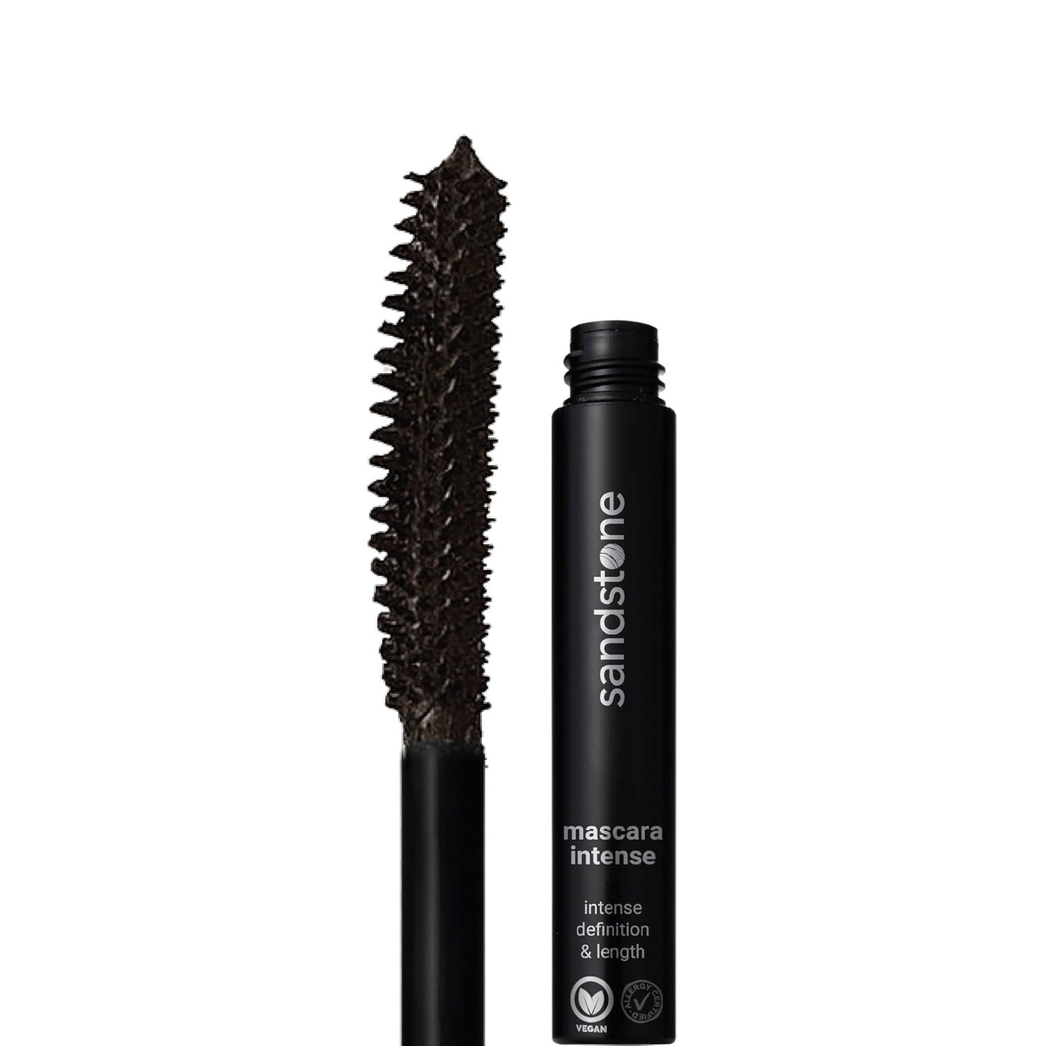 Sandstone Scandinavia Hypoallergenic Mascara for Sensitive Eyes – Smudge-Proof & Sweatproof Lengthening Mascara with Lash Separation – Vegan, Fragrance-Free & Allergy Certified – Brown
