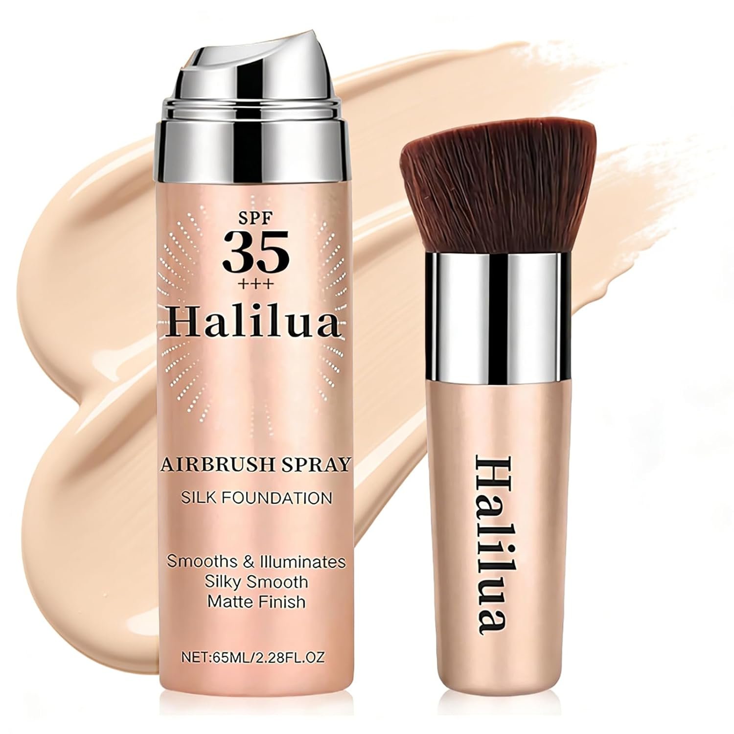 Airbrush Makeup Foundation,SPF 35 Full Coverage Foundation for Mature Skin, Older Women and Middle-aged，Lightweight & Moisturizing, Buildable Coverage Skin Tone Correcting,Radiance Skin (1# Natural)