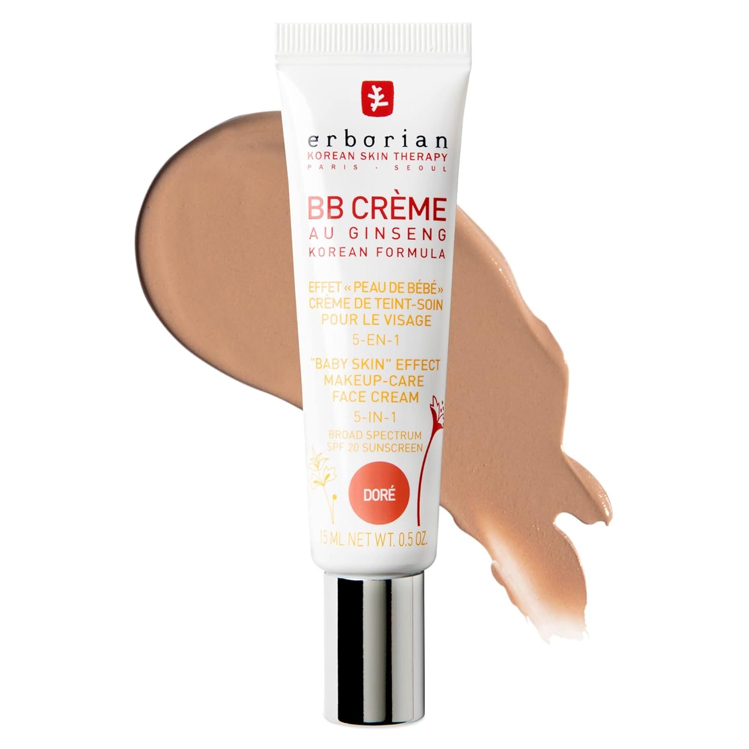 Erborian BB Cream Matte Beauty Balm SPF 20, Tone-Evening Korean Skincare Makeup Hybrid, Moisturizes & Conceals, Buildable Coverage, Natural Finish