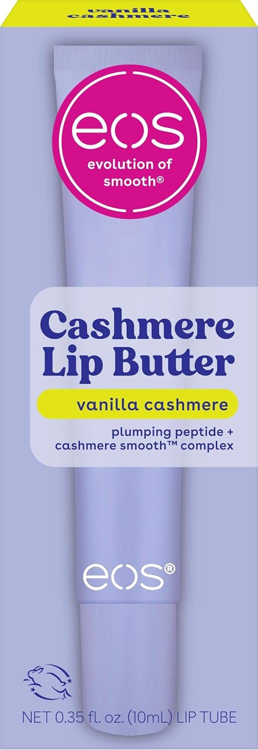 eos Vanilla Lip Butter – Plumping Peptides, Smoothing Formula, Shea Butter, Lip Mask, Lip Moisturizer, Soft Lips, 0.35 fl oz