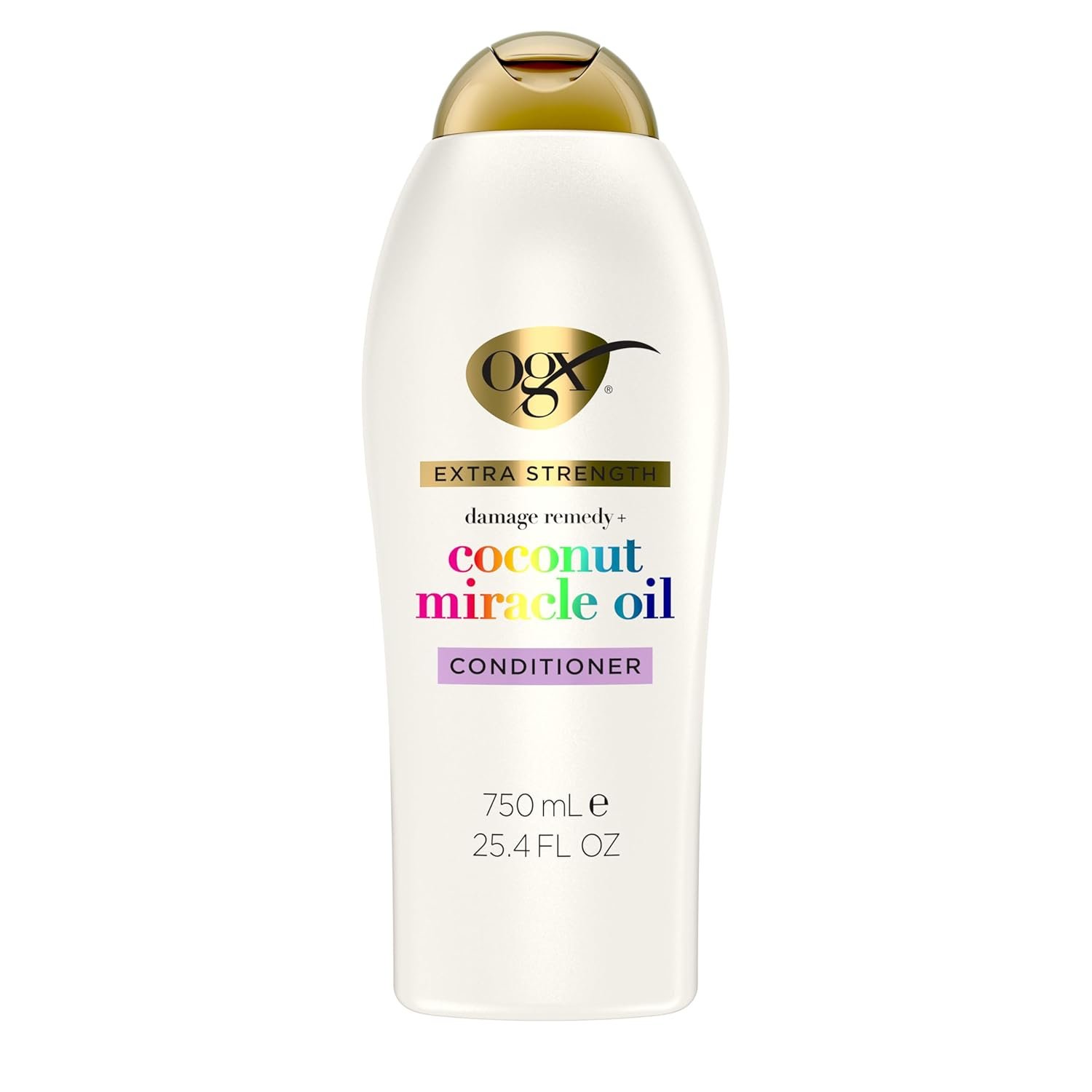 OGX Extra Strength Damage Remedy + Coconut Miracle Oil Conditioner for Dry, Frizzy or Coarse Hair, Hydrating & Flyaway Taming Conditioner, Paraben-Free, Sulfate-Free Surfactants, 25.4 Fl Oz