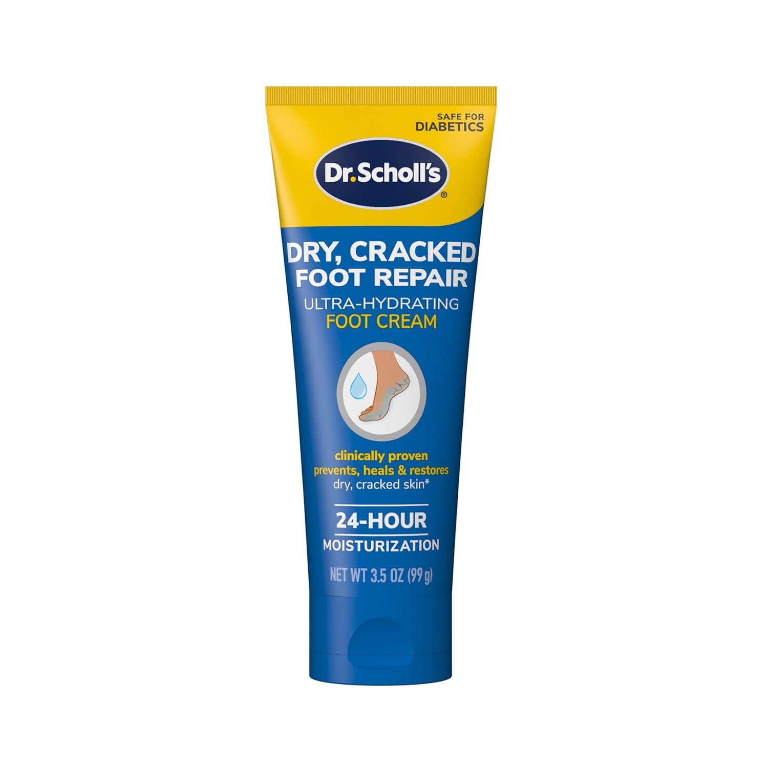 Dr. Scholl’s Dry, Cracked Foot Repair Ultra-Hydrating Foot Cream Moisturizer, 3.5 oz, Skin Care Foot Lotion with 25% Urea for Dry Cracked Feet, Heals and Moisturizes for Healthy Feet