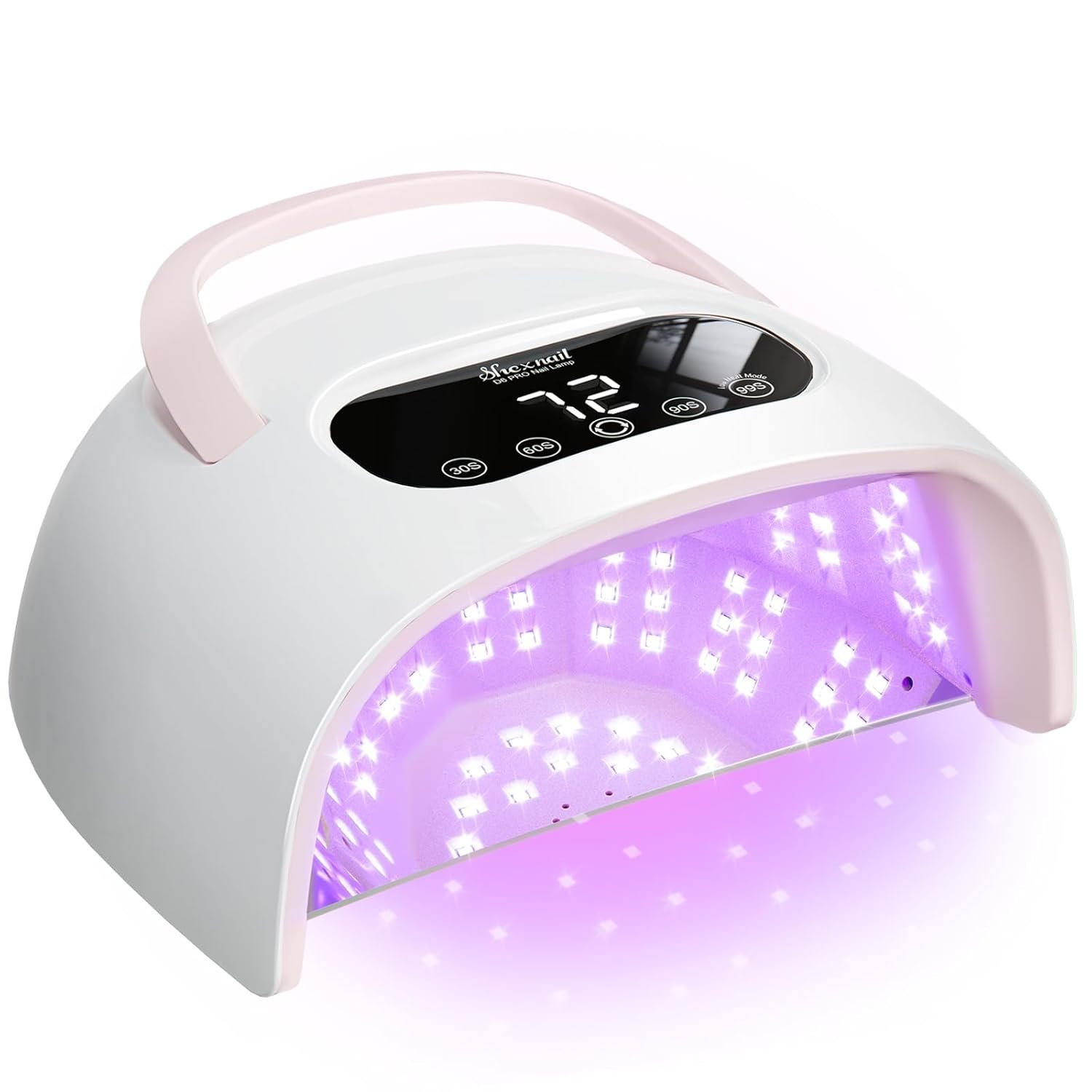 UV LED Nail Lamp, Professional High Watt Gel Nail Lamp with Smart Sensor, Fast Curing 4 Timers Large Manicure Dryer for Gel Nails, Plug-in Nail Light with 57 Beads for Salon Home Gift Women