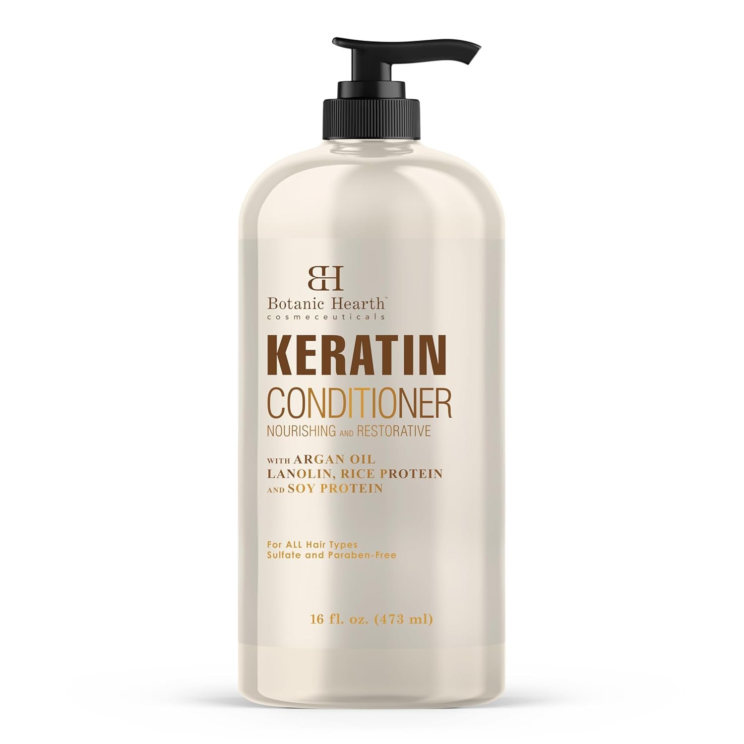 Botanic Hearth Keratin Conditioner with Argan Oil – Sulfate-Free Hair Treatment for All Hair Types, Normal, Dry or Damaged, Color Treated – 16 fl oz