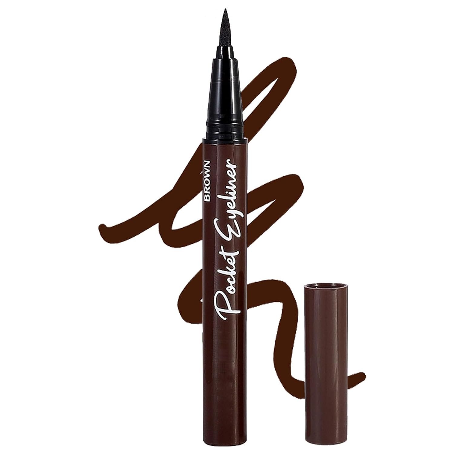 INSEEK Brown Liquid Eyeliner Pencil, Waterproof Smudgeproof Lasts all Day, Highly Pigmented Quick Drying Smooth Matte Felt Tip Brown Eyeliner Pen for Women Bold or Natural Eye Makeup Looks
