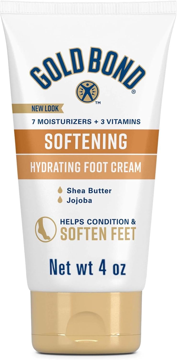 Gold Bond Softening Foot Cream, 4 oz., Foot Lotion with Shea Butter to Soften Rough & Dry Feet