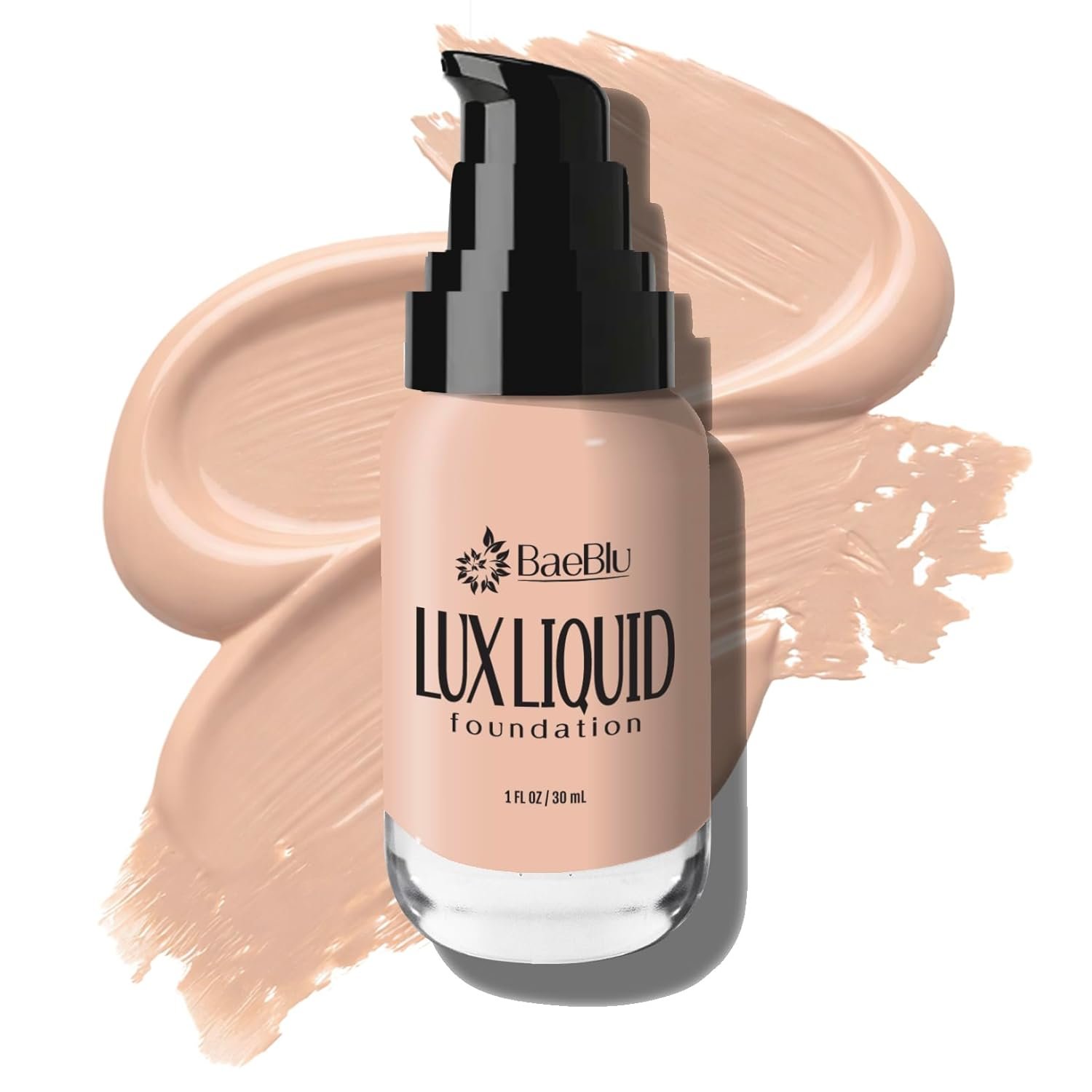 BaeBlu Organic Aloe-Based LUX Liquid Foundation, Natural Vegan Gluten-Free Made in USA, Cream