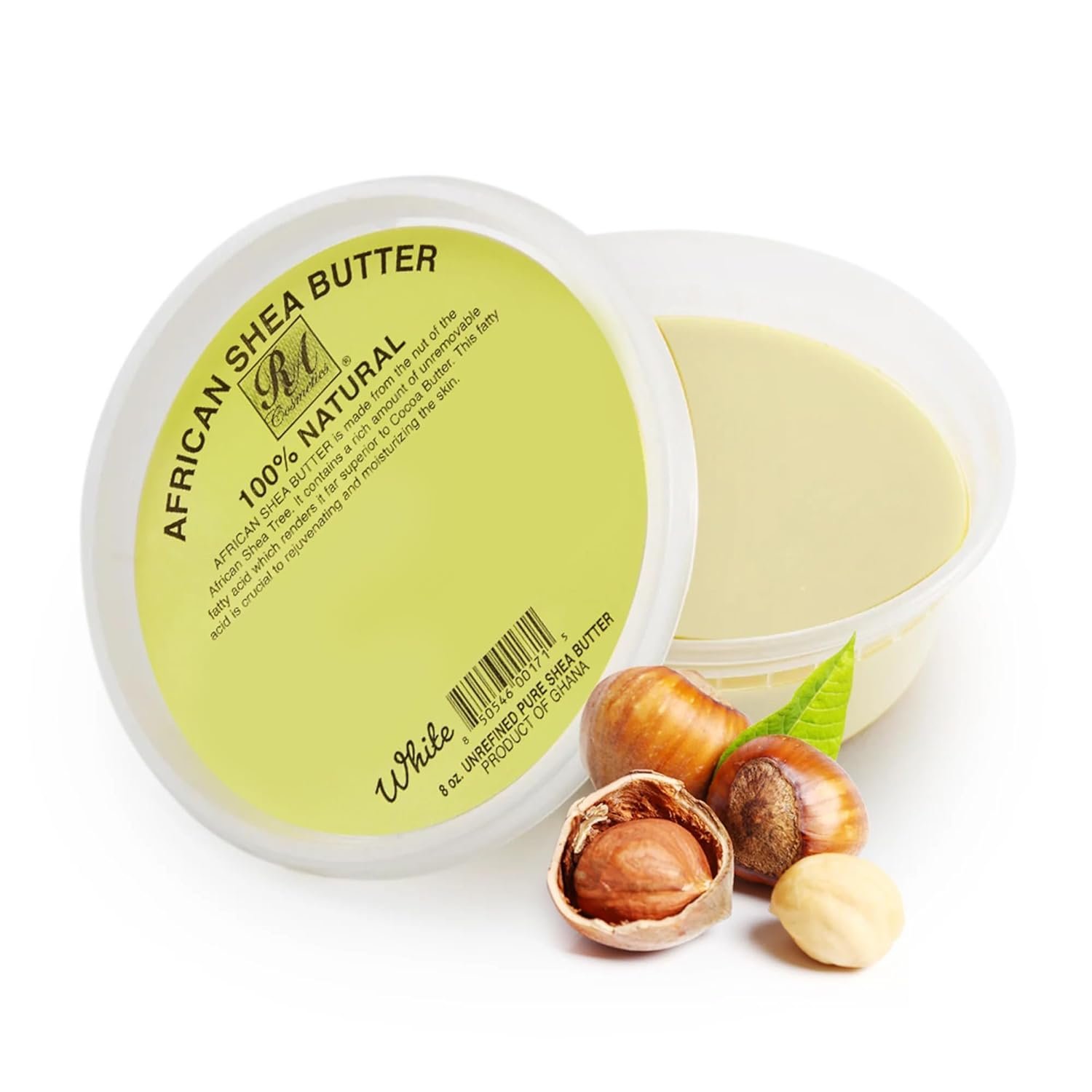 RA COSMETICS African Shea Butter Raw Unrefined from Ghana – 100% Pure Ivory Shea Butter for Skin, Hair & Body – Natural Moisturizer for Dry Skin & Scalp Care – Raw Shea Butter 8 oz