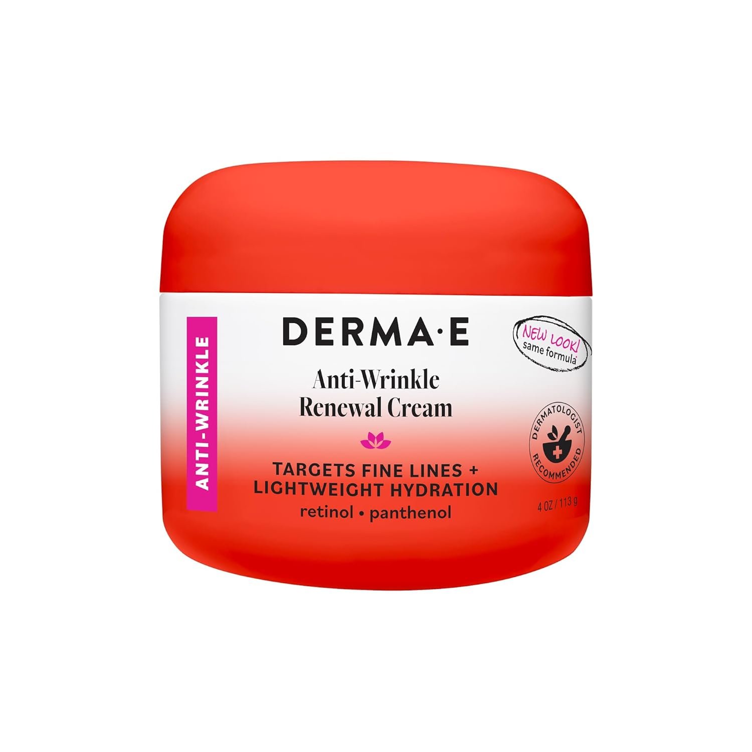 Derma E Anti-Wrinkle Renewal Skin Cream – Vitamin A Wrinkle Treatment Cream – Vegan Anti-Aging Moisturizer to Smooth & Renew Aging Skin, 4 oz