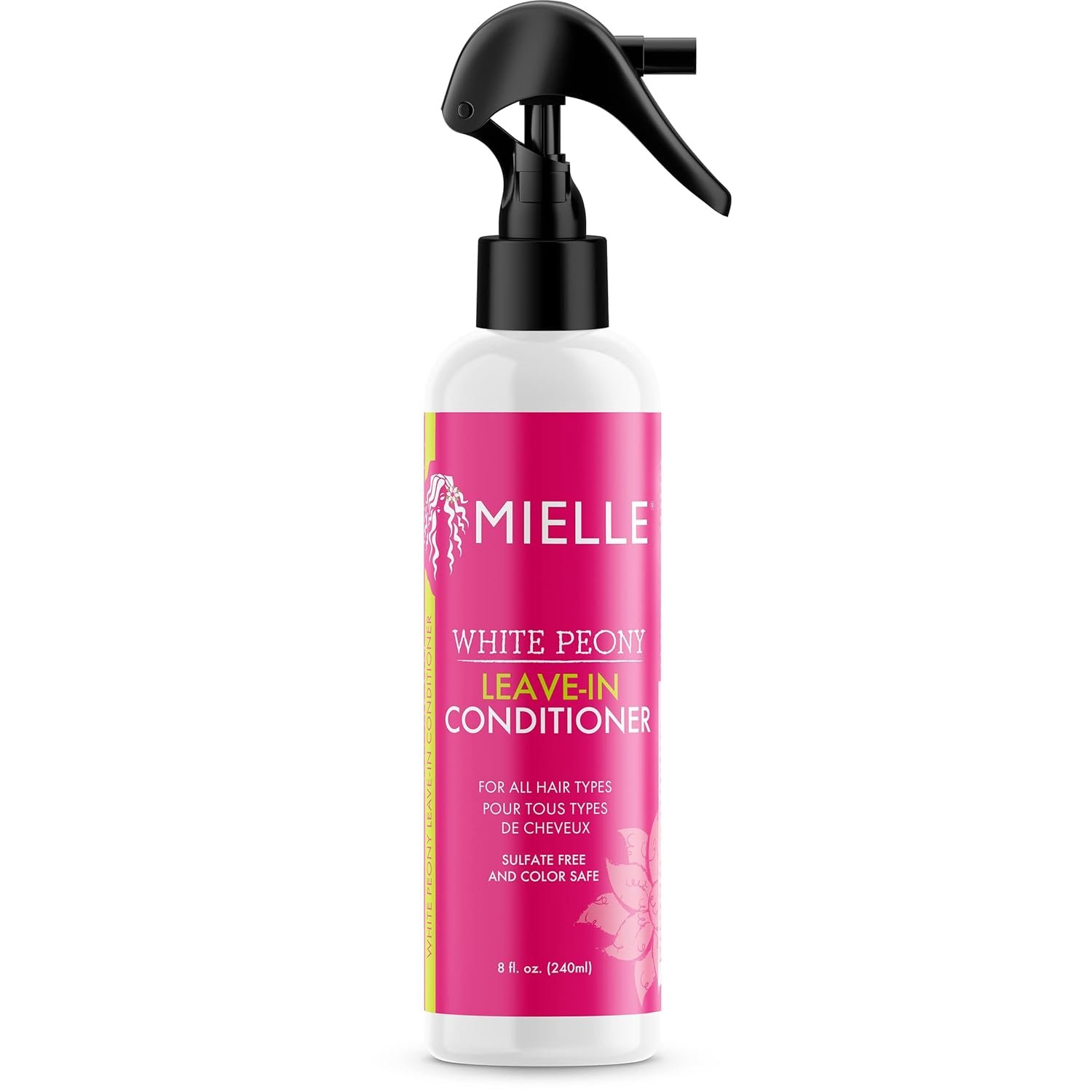 Mielle Organics White Peony Leave-In Conditioner Spray – Ultra-Moisturizing Detangler for Curly & Natural Hair – Frizz Control & Moisture Seal – Color-Safe & Sulfate-Free, 8 Fl Oz