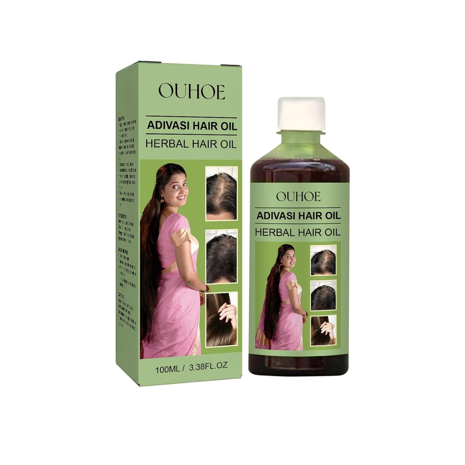 Herbal Hair Growth Oil 100ml, Nourishing Scalp Care Oil with Ginger Root and Vitamin E, Strengthening Hair Treatment for Thick, Smooth and Shiny Hair, Natural Moisturizing Hair Oil for Women and Men