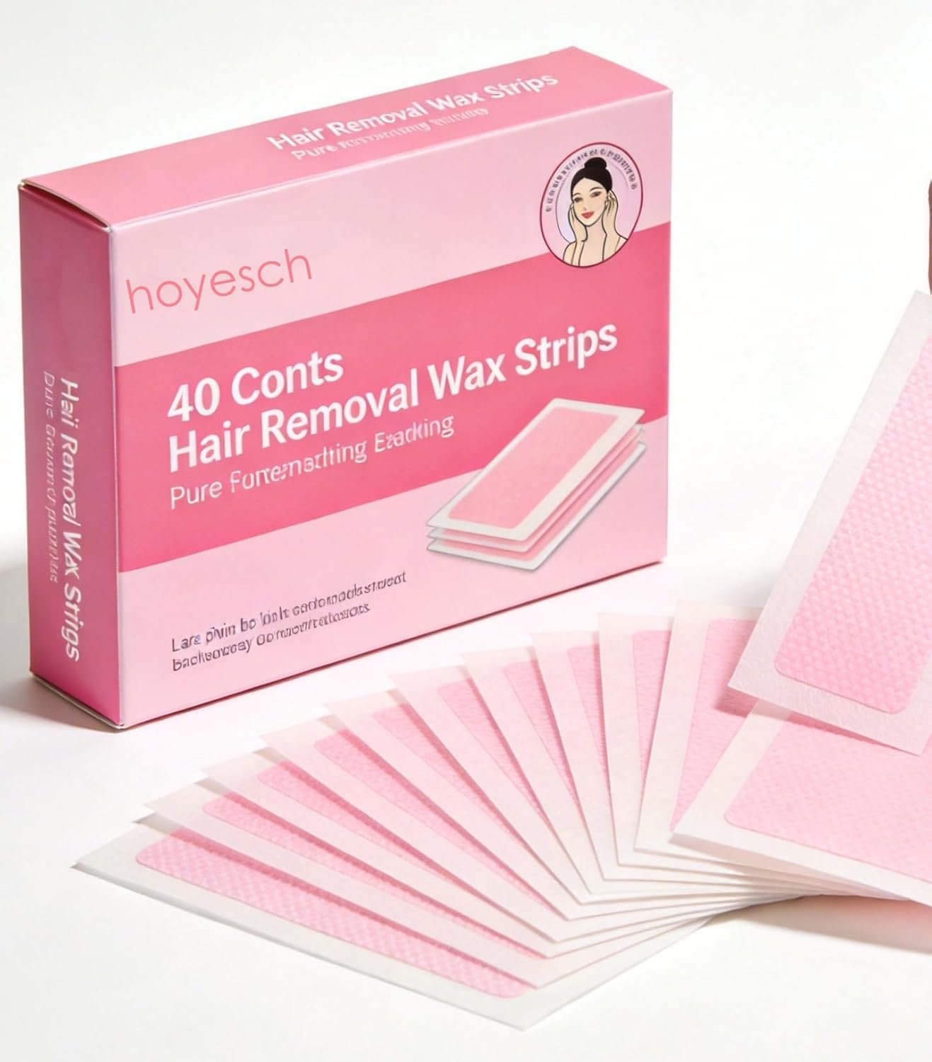 40 PCS Wax Strips – 20 Facial & 20 Body Waxing Kit for Women’ s Hair Removal