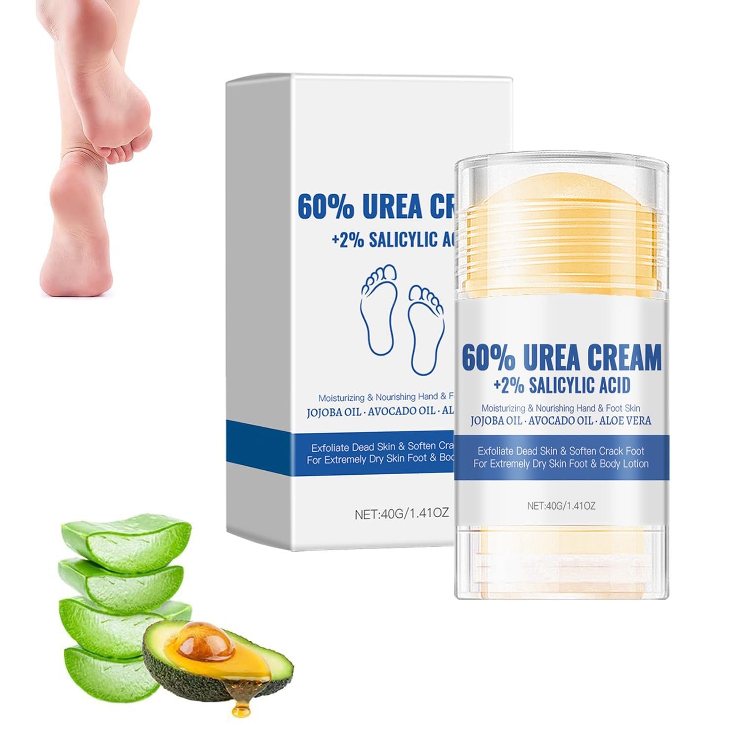 60% Urea Hydrating and Anti-Cracking Foot Cream, 2025 Upgraded Moisturising and Relieves Cracking and Dryness Foot Cream, Foot Lotion Heel Stick Repairs and Hydrates Dry and Cracked Feet and Hand (1)