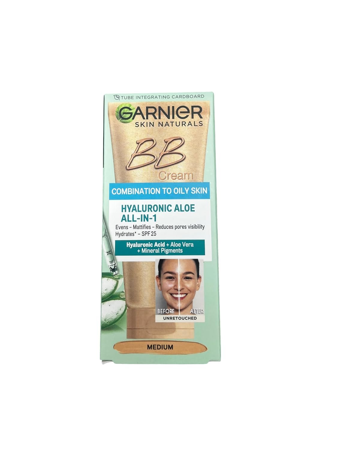 Garnier Skin Naturals Combination to Oily Skin Hyaluronic Aloe All-in-1 BB Medium Cream, 50ml