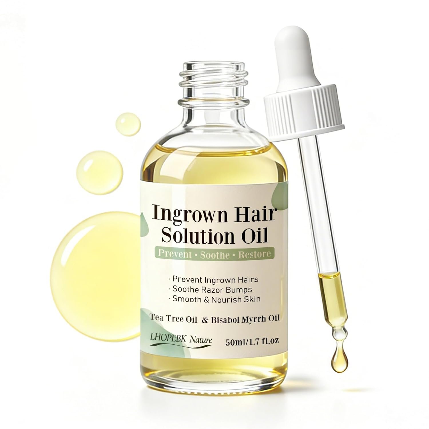 Ingrown Hair Treatment Oil Serum: 1.7oz Soothing After Shave Oil Prevents Ingrown Hairs for Soothes Razor Bumps Reduces Redness & Irritation for Bikini Area Legs Underarms Neck Beard & Face