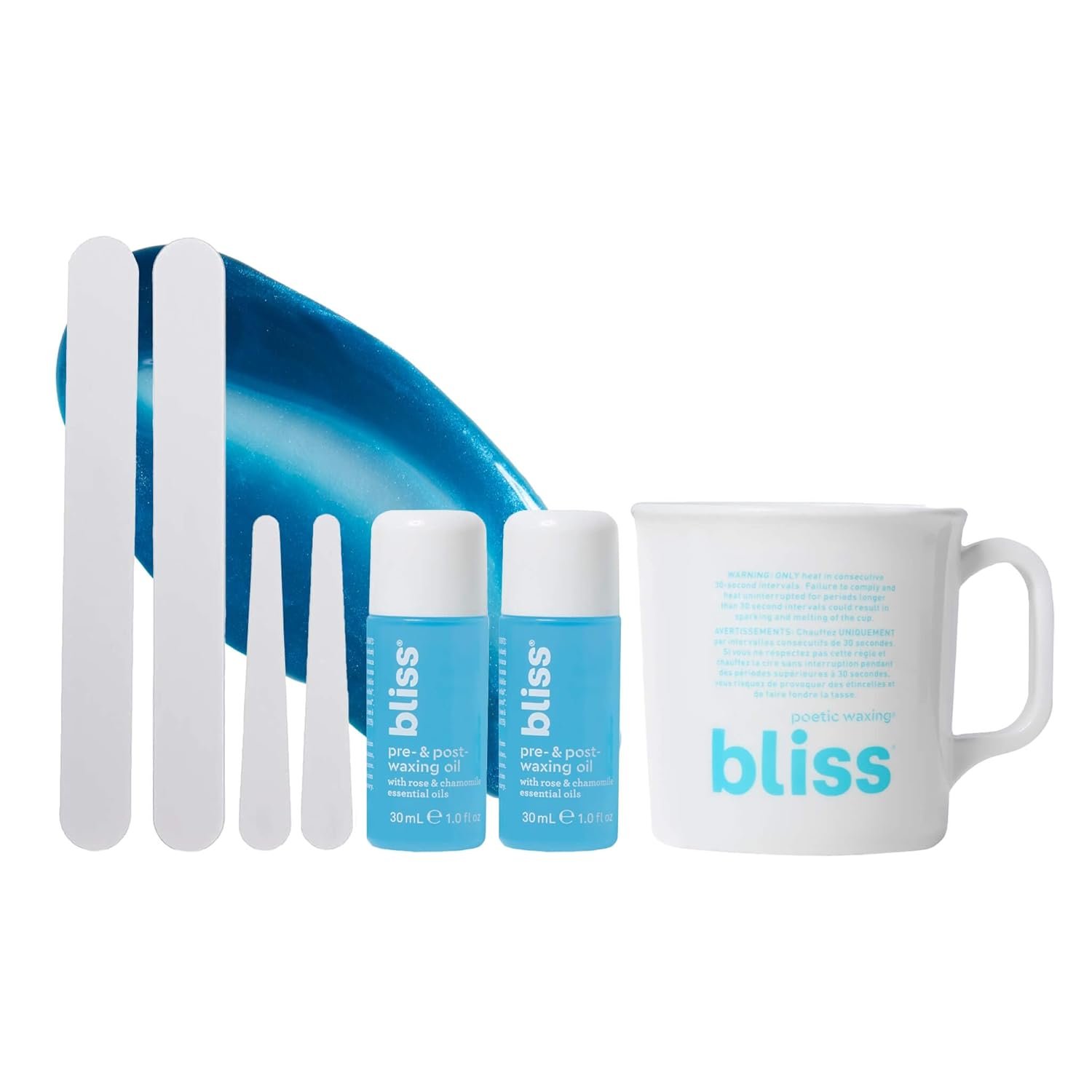 Bliss Poetic Waxing At Home Wax Kit – 5.3 Fl Oz – Microwavable Stripless Wax Hair Removal Kit – Fragrance Free – Safe for All Skin Types – 6 PC Set