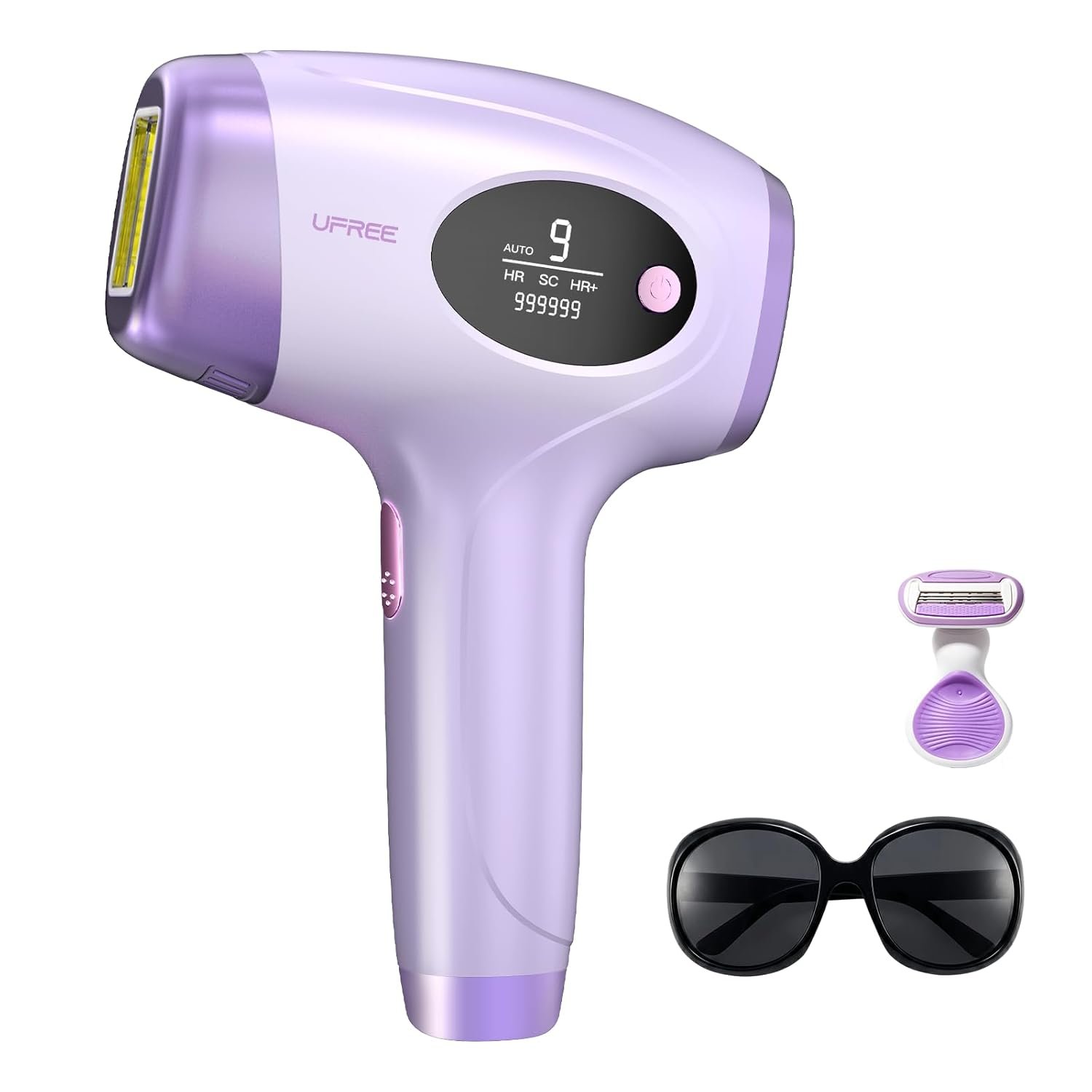 Ufree IPL Hair Removal Device, Full Body for Women Men at Home, Long-Lasting & Painless, 20J & 3 Smart Modes, 990k Flashes, Hair Remover for Armpits Legs Arms Face Bikini Line (Purple)