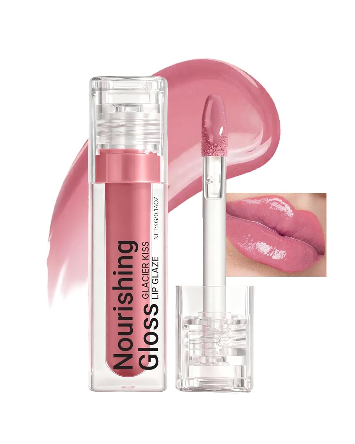 Plumping Lip Gloss for Women, Glossy Finish Lip Tint Stain, Hydrating Moisturizing Lips Care Tinted Lips Oil, Non-Sticky Long Lasting Shine Lipgloss Lipstick, Plumping LipGloss Oil Makeup-01 Pink