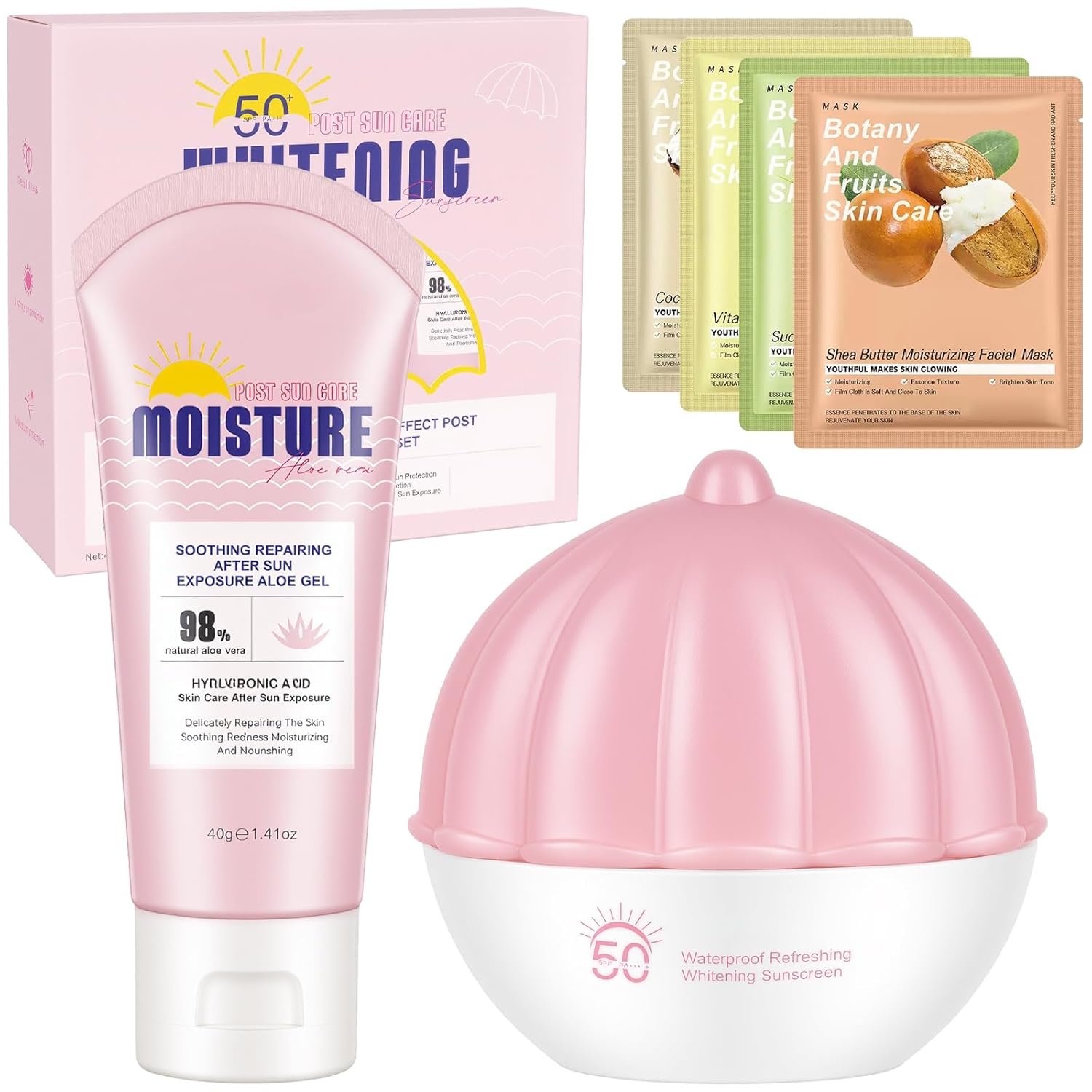 Skin Care Set for Women, Hydration Face Self Care Kit, Facial Skincare Gift Set for All Skin Types, Moist Sunscreen Set, Travel Essentials Spa Gifts for Women Birthday Party Favors Mothers Day