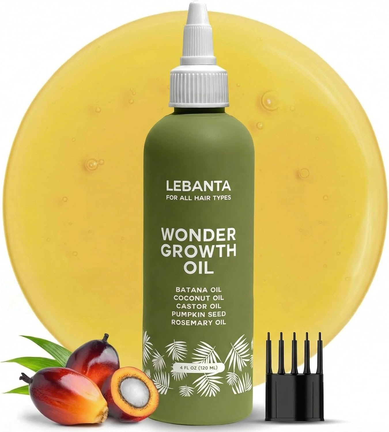 Lebanta Batana Oil For Hair Growth – 100% Pure, Raw & Natural Blend With Organic Castor, Pumpkin Seed, Coconut and Rosemary Oil – Thicker, Stronger Hair Gifts For Men & Women Scalp (1 Pack)