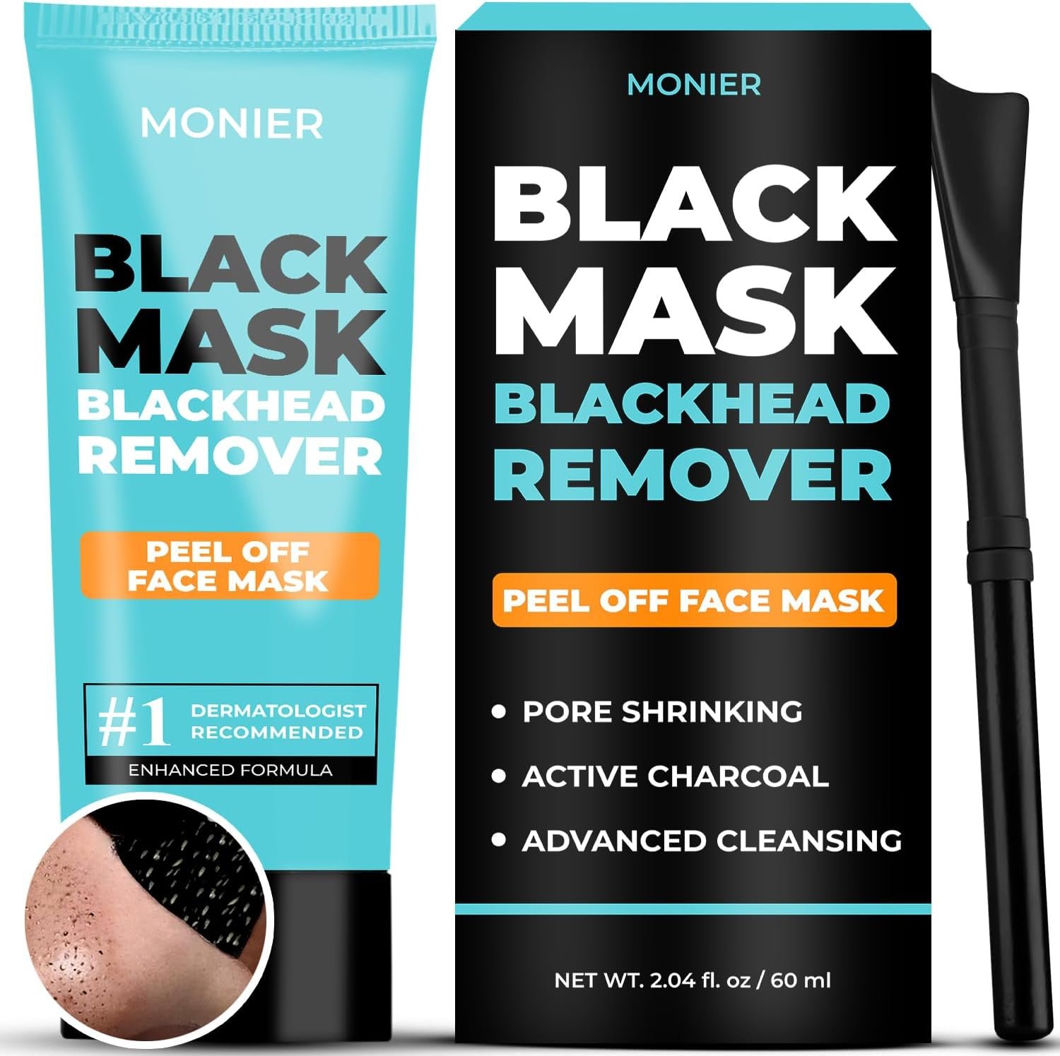Blackhead Remover Mask | Charcoal Peel Off Face Mask for Women & Men | Deep Pore Cleansing Black Head Remover for Face & Nose