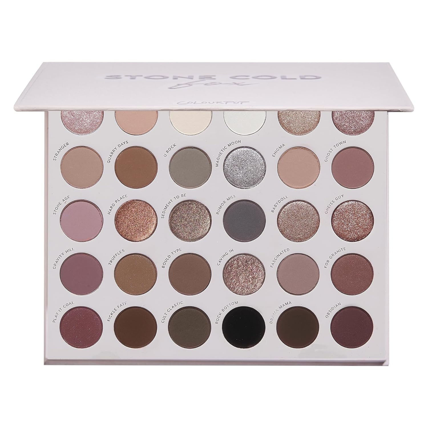 ColourPop Stone Cold Fox Eyeshadow Palette – 30 Pan Cool Tone Eye Makeup Palette with Matte & Metallic Finishes – High-Pigment Eye Makeup with a Long-Wearing Formula (1.16 oz)