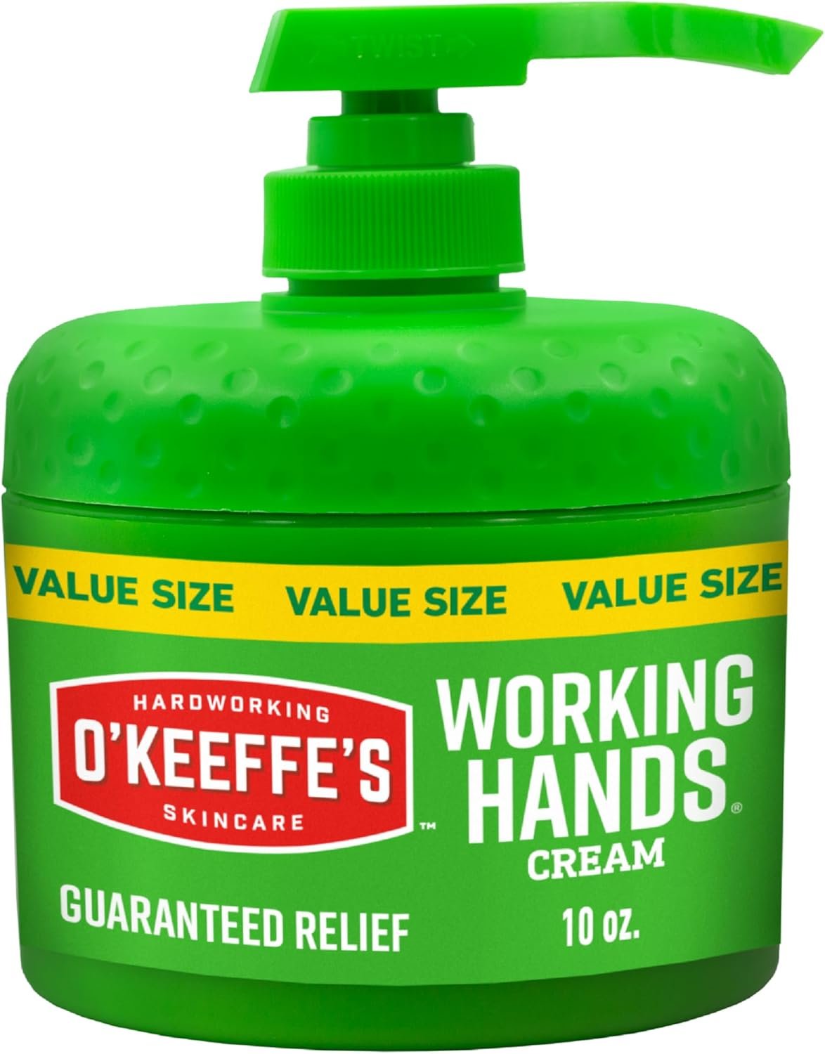 O’Keeffe’s Working Hands Hand Cream in a Pumpable Jar for Extreme Dryness – 10oz Pump (1 Pack) – Repairing Skincare for Cracked, Dry Hands